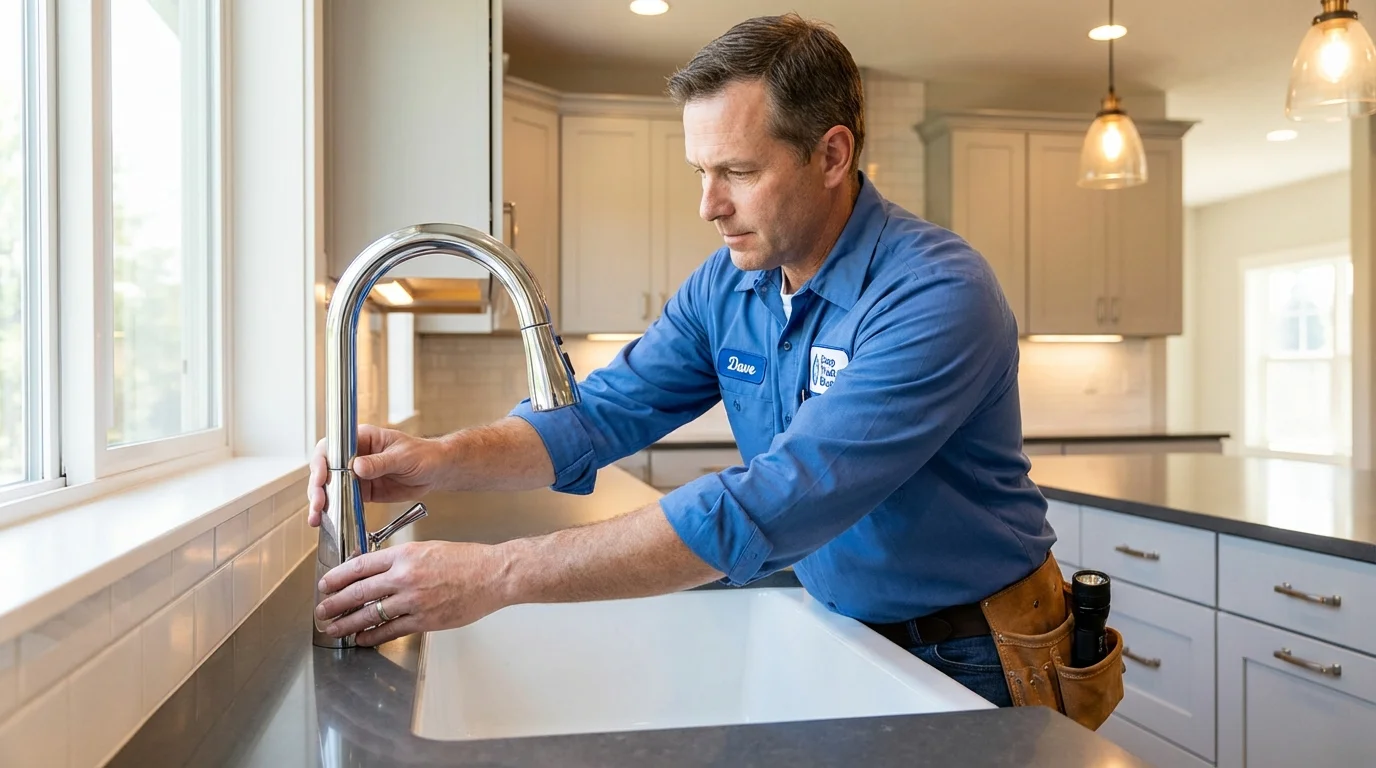 Kitchen faucet installation by Johns Plumbing LLC in Muscle Shoals